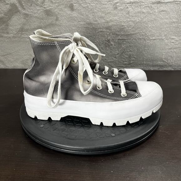 Converse Womens Sz 8 Chuck Taylor AS Lugged MC Washed Gray Tie Dye HighTop Shoes - Picture 1 of 10